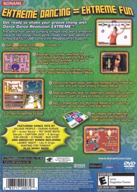 Dance Dance Revolution Extreme box cover back
